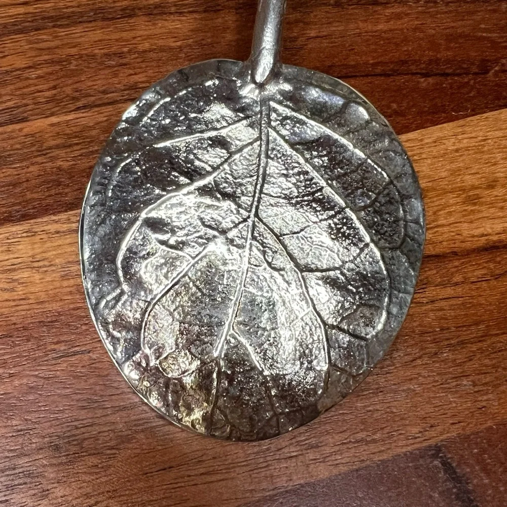 Botanical Leaf & Twig Silver Metal Scissor Tongs